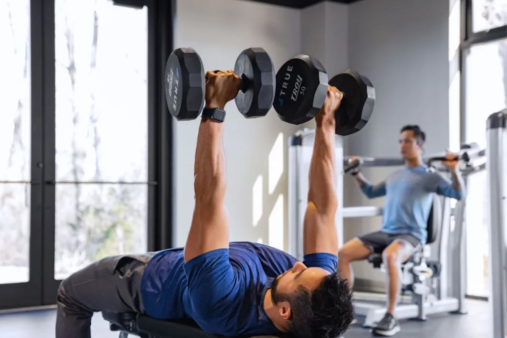 Man lifting weights